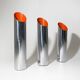 3 chrome-plated metal umbrella stands, 1970s