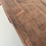 Walnut and pine drapery farmhouse table