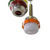 Suspended lamps in white and coloured plastic by Stilnovo, 1960s, set of 5.
