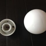 Opaline globe wall and white/vintage ceramic base 50s-60s