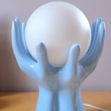 80s enameled ceramic hand lamp