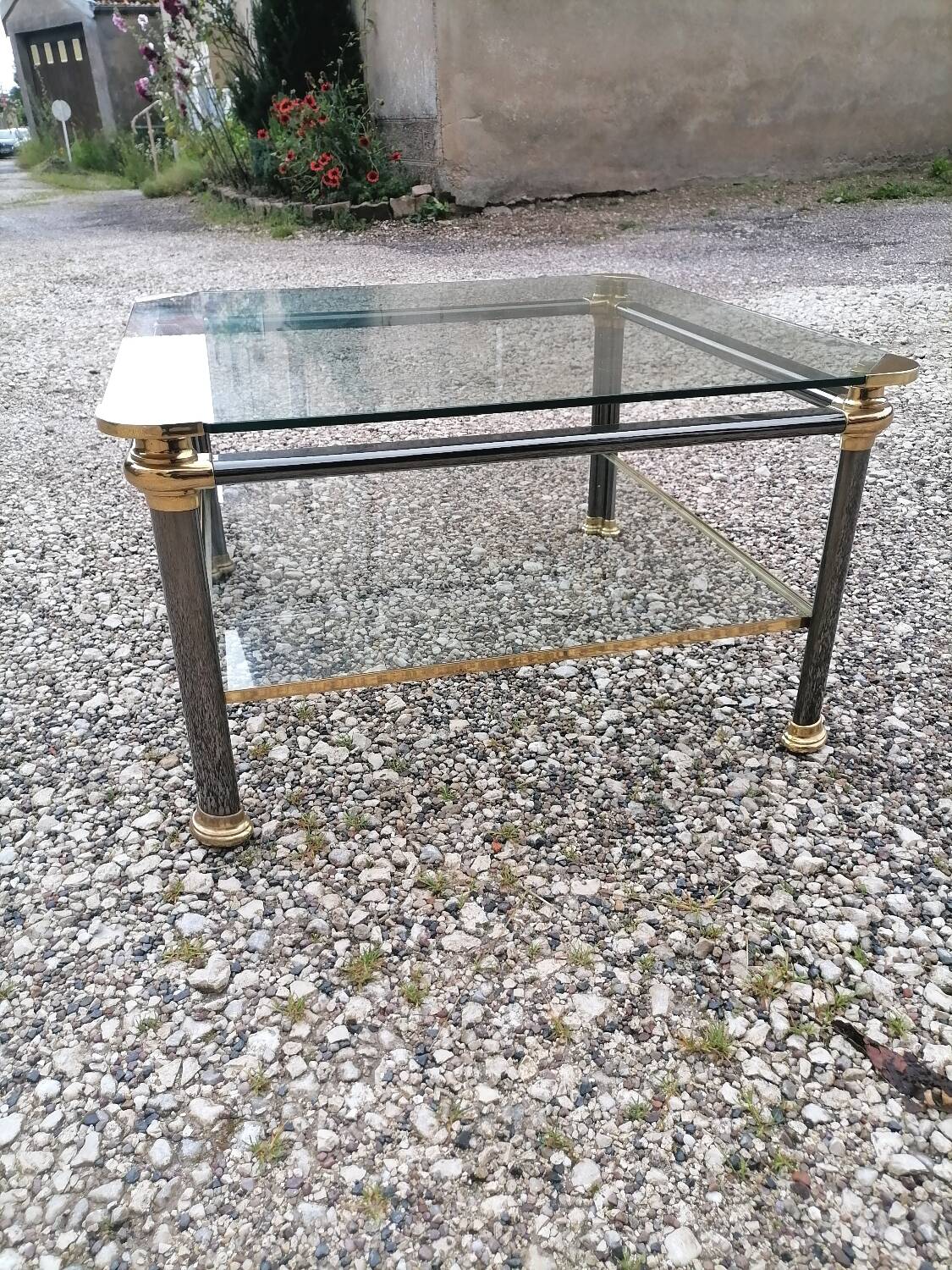 Square vintage coffee table.
