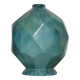 Vase bleu boule origami en céramique ancien