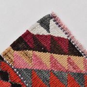 3x10 Vintage Burgundy Kilim Runner Rug 95x302Cm