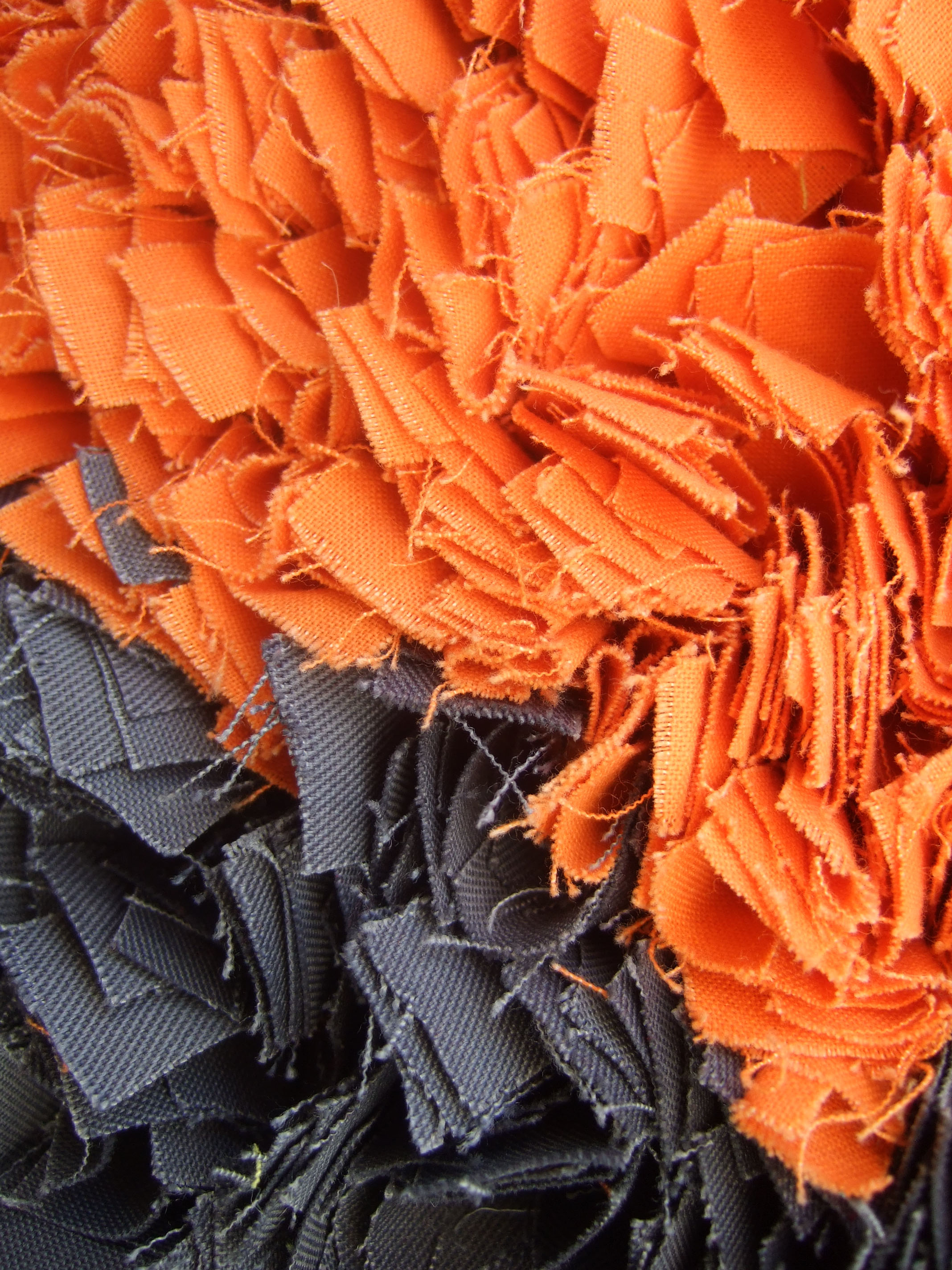 Contemporary handmade orange motive cotton wall decor