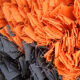 Contemporary handmade orange motive cotton wall decor