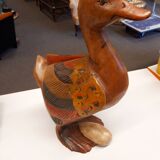 Decorative duck in polychrome wood