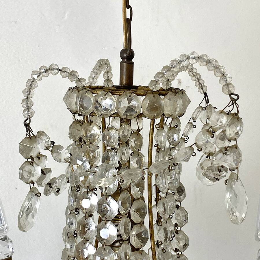 Early 20th century chandelier in bohemian crystal