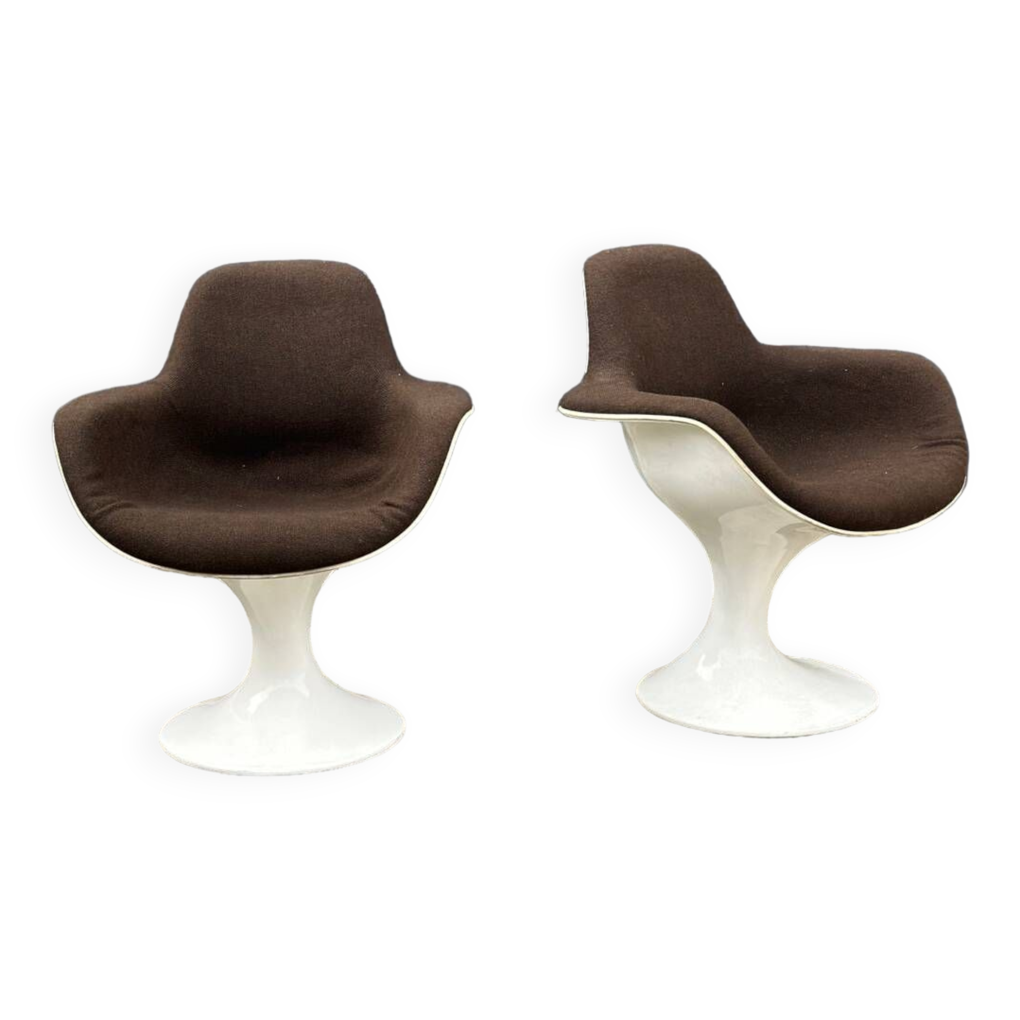 Pair of Orbit Herman Miller corca armchairs 1970