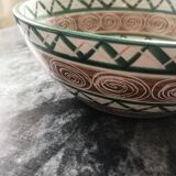 large salad bowl or empty pocket in enameled ceramic and signed Robert Picault, Vallauris 1950