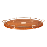 19th century silver-plated metal and oak tray