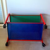 Memphis 80s perforated sheet metal rolling trolley