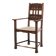 Antique armchair - oak - striped upholstery - 1930s