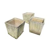 Set of 3 square planters 38x41cm