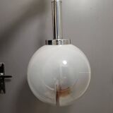 Space Age Chrome and Murano Glass Globe Lamp, Mazzega 1960-70