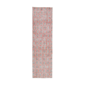 Floral red turkish runner rug, 324x90cm