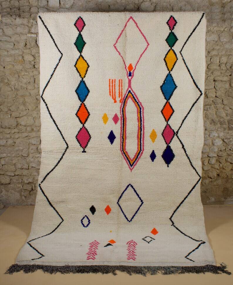 Tapis azilal Tissé main traditionnelle taille 150 x 250 cm