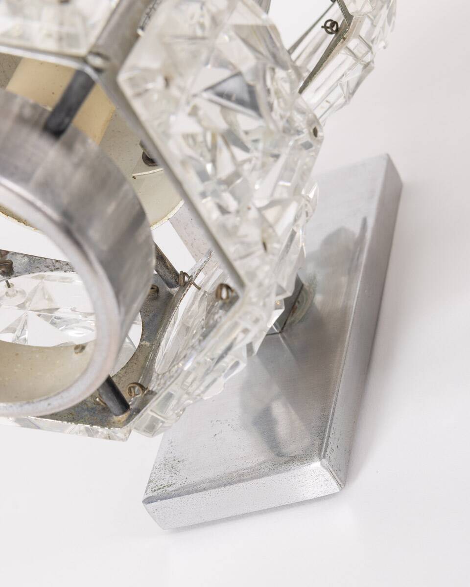 Pair of vintage 60s wall lamps in crystal design kinkeldey