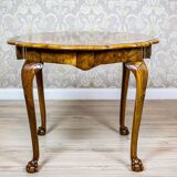 Vintage Round Walnut Coffee Table, 1930s