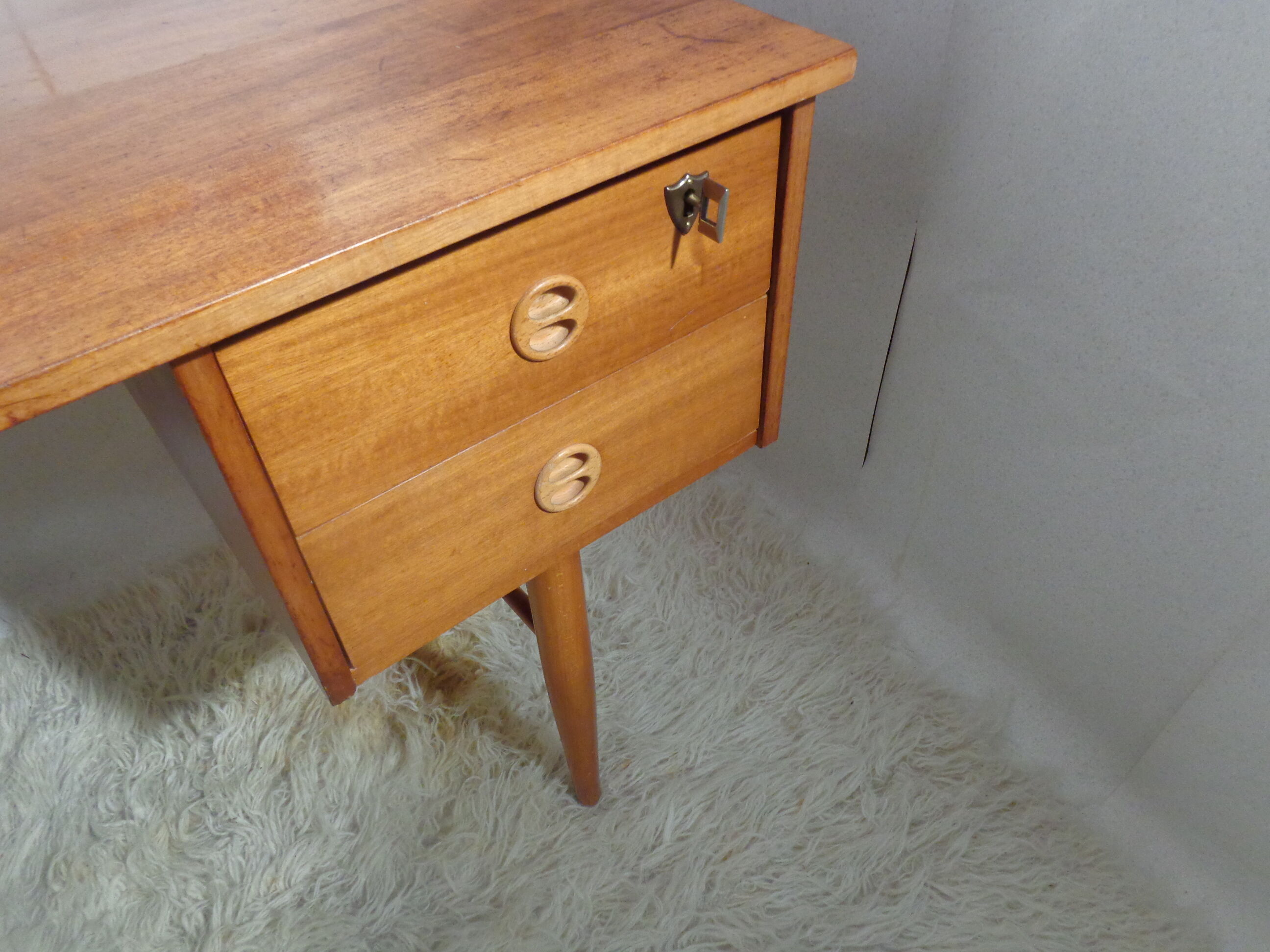 Scandinavian vintage 1960s desk with removable shelf