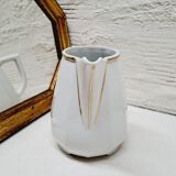 White and gold porcelain pitcher