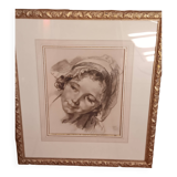 charcoal and red chalk drawing in the style of Boucher...signed 600 EUROS