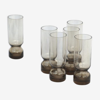 6 verres hauts en verre fumé