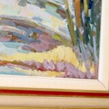 Oil painting on Swedish panel from the mid-century "Forest Landscape" - Vintage and framed