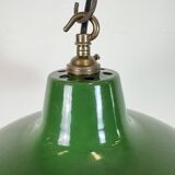Industrial Green Enamel Factory Pendant Lamp from Revo, 1950s