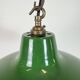 Suspension industrielle en tôle émaillée verte par Revo, années 1950