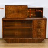 Meuble Vitré Rurka en Ronce de Noyer, Art Déco – 1940