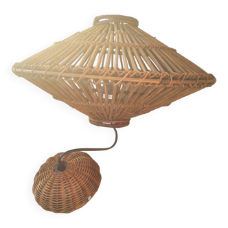 Vintage rattan pendant light with a diameter of 45cm