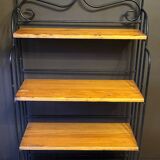 4-tier bookshelf - Wrought iron - Solid pine wood.