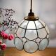 Vintage lampshade suspension in mother-of-pearl and brass
