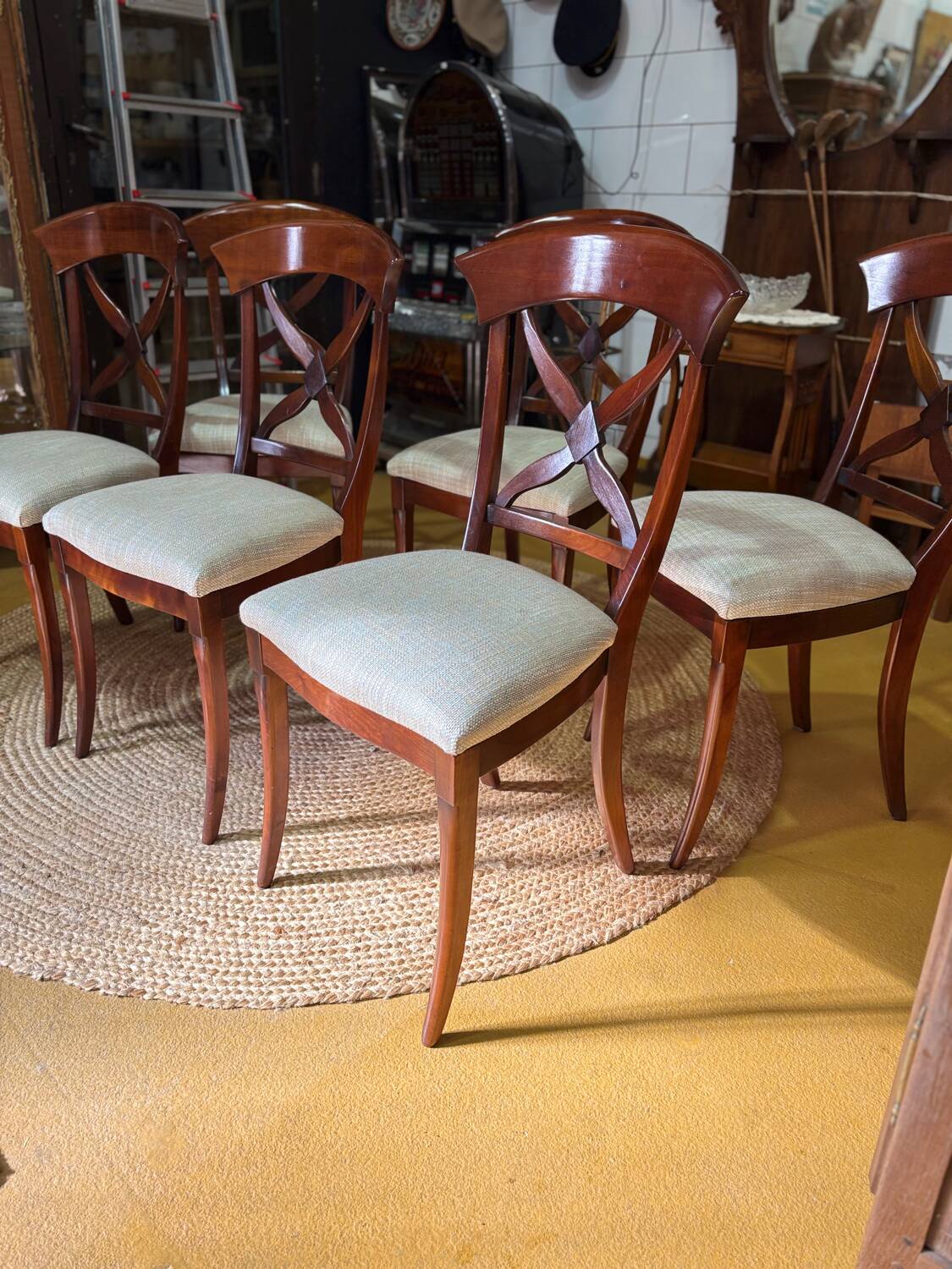 Set of 6 cherry wood chairs