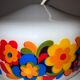 Suspension vintage opaline year 70 floral decoration
