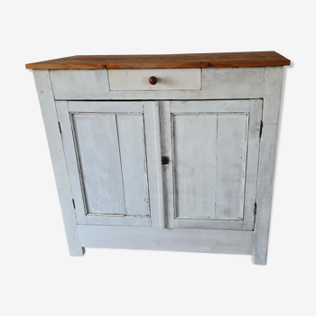 Buffet campagnard blanc et bois