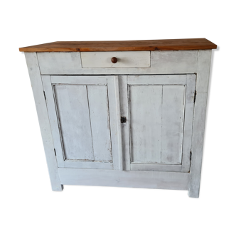 White and wood country buffet