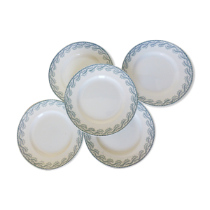 5 assiettes plates en terre de