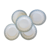 5 flat plates in iron earth from St Amand, Réjane model 210726