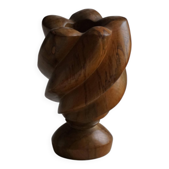 Scandinavian decorative wooden vase from the mid-20th century, 1960s.