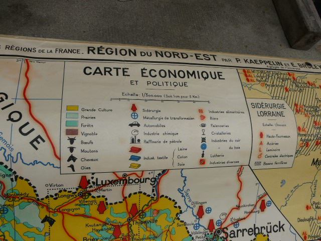 School poster Hatier north region east economic and physical map