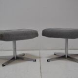 A pair of swivel stools, Tabourets or footstools, Czechoslovakia, 1970s.