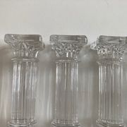 Set of 6 knife holder columns greek revival 1960 in ringing crystal