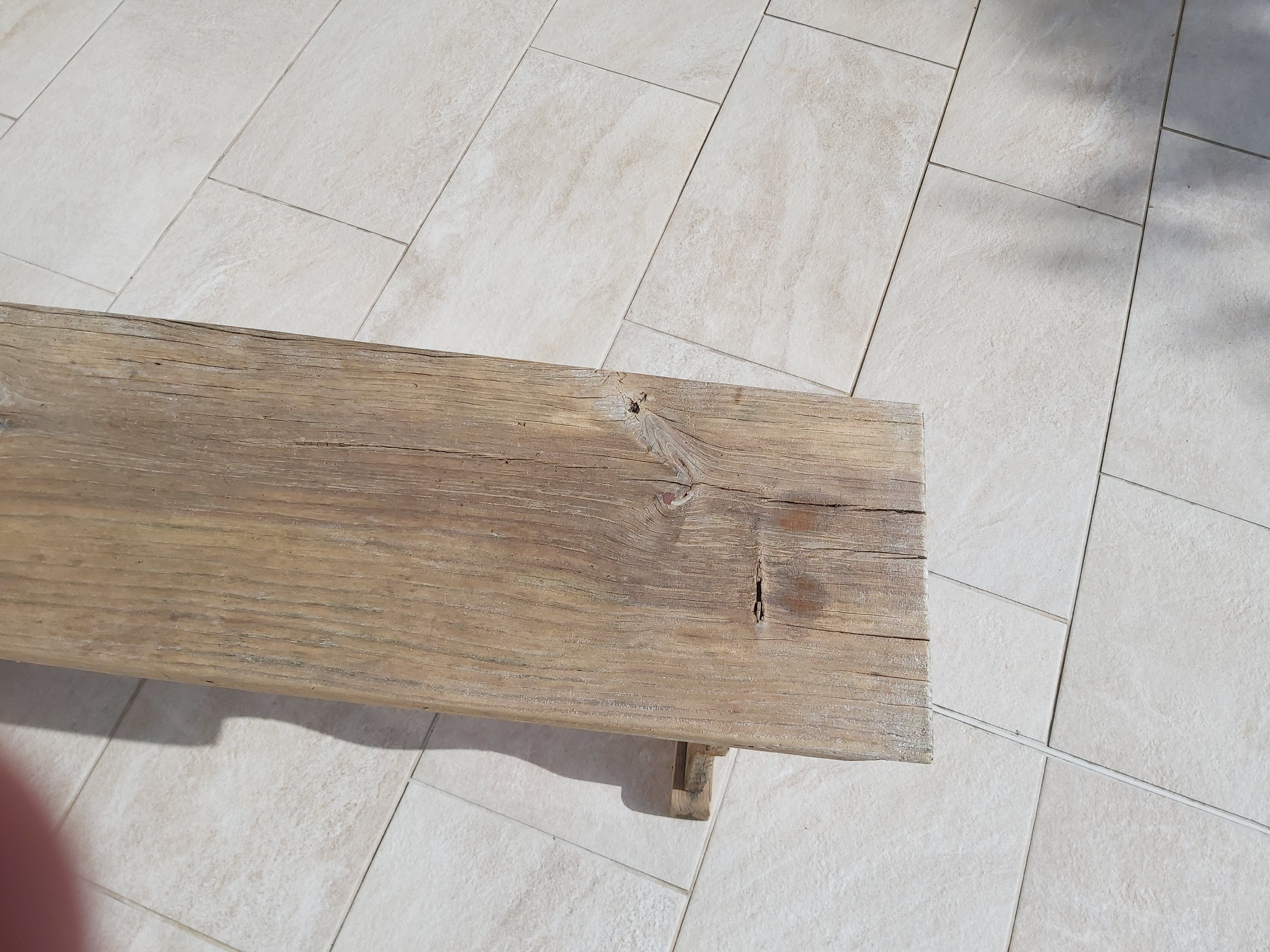 Rough wood bench 113 cm