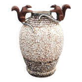 Lamp base Art Deco in Ceramic and Bronze by André Villien, 1930s