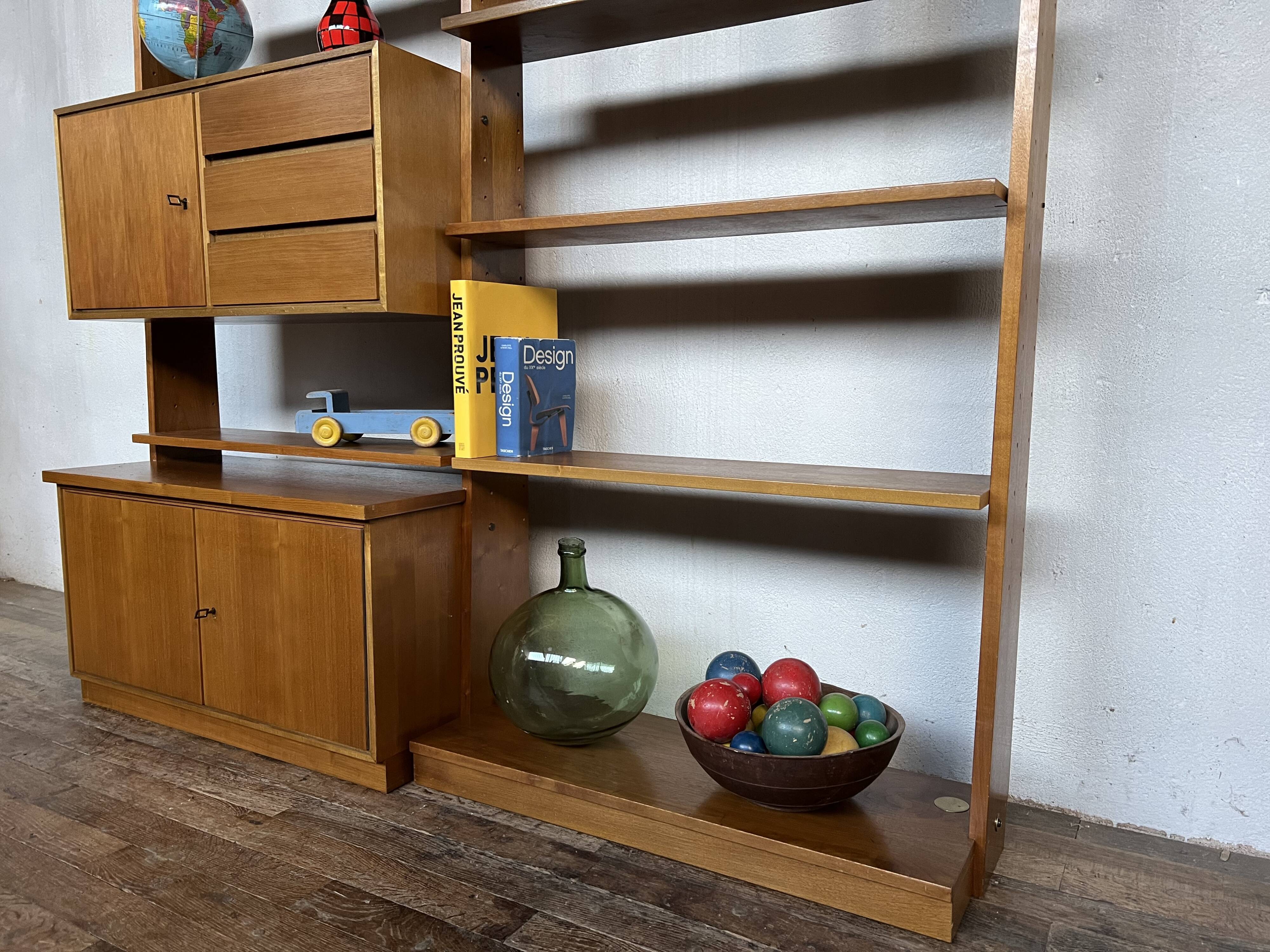 Etagère bibliothèque scandinave en teck 1960