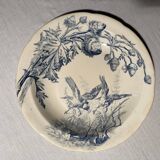 Plat rond en terre de fer, Clairefontaine, modèle Chardon, fin XIXe
