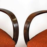 Czech Bentwood Lounge Chairs by J. Halabala for Up Závody, 1950s, Set of 2