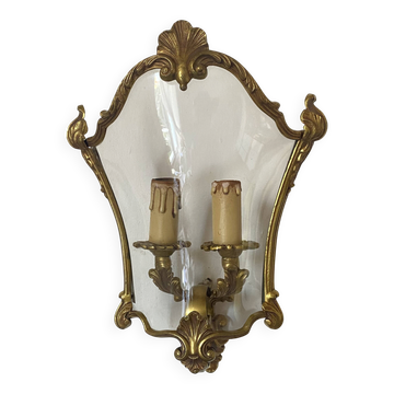 Applique murale  style Louis XV en laiton , décor coquille